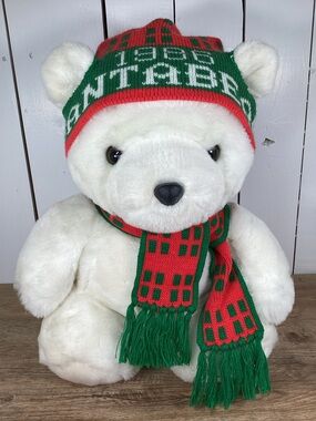 1986 SANTA BEAR Dayton Hudson Christmas Plush w/Hat and Scarf